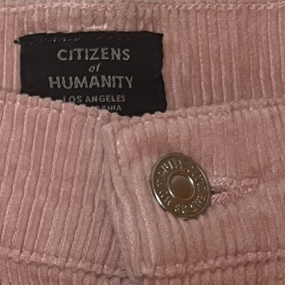 Citizens of Humanity Olivia High Rise Slim Ankle Corduroy Jean in Blush Pink 27 - Picture 3 of 7